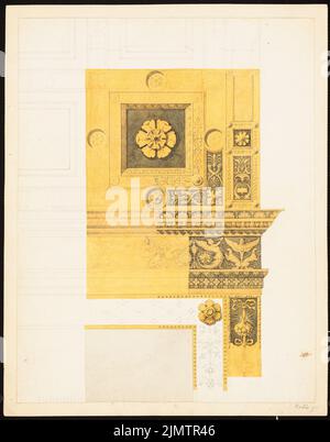 Strack Heinrich (1841-1912), Incoronata in Lodi (senza dat.): Decorazione di pareti e rivestimenti. Acquerello a matita sulla scatola, 35,8 x 28,1 cm (compresi i bordi di scansione) traccia Heinrich (1841-1912): Incoronata, Lodi Foto Stock