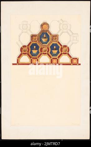 Strack Heinrich (1841-1912), campi da soffitto a Mantova (senza data): Decorazione a copertura. Acquerello Tusche sulla scatola, 47,4 x 30,7 cm (compresi i bordi di scansione) traccia Heinrich (1841-1912): Deckenfelder, Mantova Foto Stock