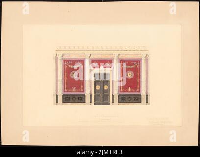 Strack Heinrich (1841-1912), decorazione di Saal (1869): Decorazione della parete e della copertura. Acquerello a matita sulla scatola, 31,2 x 42,5 cm (compresi i bordi di scansione) traccia Heinrich (1841-1912): Saaldekoration Foto Stock