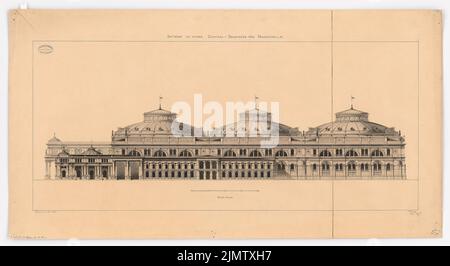 Warth otto (1845-1918), Hauptbahnhof, Francoforte sul meno: Vista laterale. Acquerello Tusche sulla scatola, 75,6 x 138,2 cm (compreso il bordo di scansione). Museo dell'architettura dell'Università tecnica di Berlino Inv. N. 17568. Warth otto (1845-1918): Hauptbahnhof, Francoforte sul meno Foto Stock