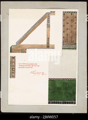 Klingholz Fritz (1861-1921), Spiaggia di Travemünde (15 marzo 1912): Particolare del raccoglitore e vista di parete e soffitto. Matita acquerello su carta, 34,9 x 26,9 cm (compresi i bordi di scansione) Klingholz Fritz (1861-1921): Bahnhof Travemünde Strand Foto Stock