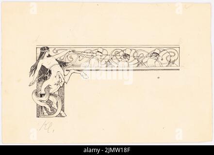 Klingholz Fritz (1861-1921), invito (senza data): Viste (variante per Inv.No. 19688). Inchiostro su cartone, 20,5 x 30,1 cm (compresi i bordi di scansione) Klingholz Fritz (1861-1921): Einladung Foto Stock