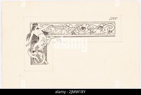 Klingholz Fritz (1861-1921), invito (senza data): Viste (variante per Inv.No. 19689). Inchiostro su carta, 15 x 23,5 cm (compresi i bordi di scansione) Klingholz Fritz (1861-1921): Einladung Foto Stock