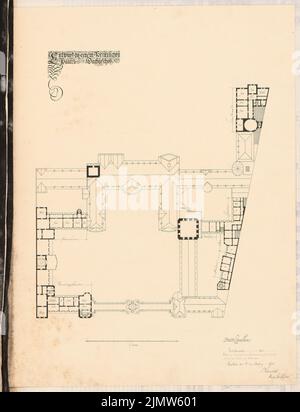 Kanold Paul (1874-1946), Palazzo del Principe a Berlino. Schinkel concorso 1901 (14.03.1901): Grundriss attico 1: 400. Inchiostro su cartone, 62,7 x 48 cm (inclusi i bordi di scansione) Kanold Paul (1874-1946): Prinzliches Palais, Berlino. Schinkelwettbewerb 1901 Foto Stock