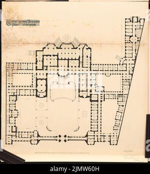 Kanold Paul (1874-1946), Palazzo del Principe a Berlino. Schinkel Competition 1901 (14.03.1901): Piano seminterrato. Inchiostro su cartone, 91,5 x 84 cm (inclusi i bordi di scansione) Kanold Paul (1874-1946): Prinzliches Palais, Berlino. Schinkelwettbewerb 1901 Foto Stock