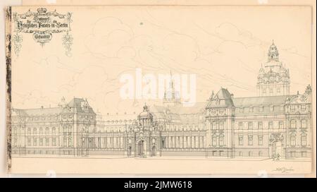 Kanold Paul (1874-1946), Palazzo del Principe a Berlino. Concorso Schinkel 1901 (14.03.1901): Prospettiva. Inchiostro su cartone, 36,3 x 64,8 cm (inclusi i bordi di scansione) Kanold Paul (1874-1946): Prinzliches Palais, Berlino. Schinkelwettbewerb 1901 Foto Stock
