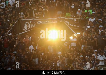 Belem, Brasile. 07th ago 2022. PA - Belem - 07/08/2022 - BRASILIANO C 2022, REMO X AparECIDENSE - Supporters durante una partita tra Remo e Aparecidense allo stadio di Baenao per il campionato brasiliano C 2022. Foto: Fernando Torres/AGIF/Sipa USA Credit: Sipa USA/Alamy Live News Foto Stock