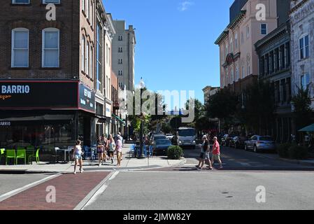 Si affaccia sul quartiere dello shopping di Front Street nel centro di Wilmington, North Carolina. Foto Stock