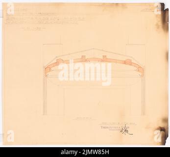 Punitzer Martin (1889-1949), Roxy-Palast, Berlin-Schöneberg (1929): Canali di ventilazione a sezione trasversale. Matita colorata, 51,8 x 59,8 cm (compresi i bordi di scansione) Punitzer Martin (1889-1949): Roxy-Palast, Berlino-Schöneberg Foto Stock