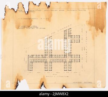 Punitzer Martin (1889-1949), progetto hotel alto, Berlino-Charlottenburg (1930): Contenuto piano N.N. rilevato. Materiale/tecnologia N. Catturato, 58,2 x 69 cm (compresi i bordi di scansione) Punitzer Martin (1889-1949): Projekt Hotelhochhaus, Berlino-Charlottenburg Foto Stock