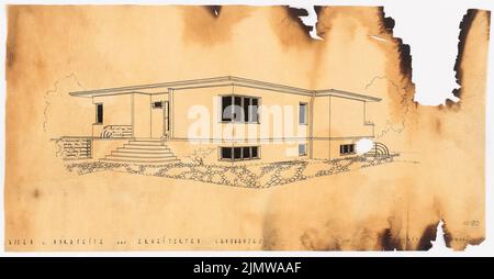Punitzer Martin (1889-1949), Sommerhaus espandibile (1928): Contenuto piano N.N. rilevato. Materiale/tecnologia N. Catturato, 34,4 x 66,1 cm (compresi i bordi di scansione) Punitzer Martin (1889-1949): Sommerhaus erweiterbar Foto Stock