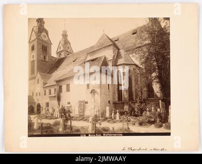 Fotografo sconosciuto, Chiesa di Maria-Saal vicino Klagenfurt (senza data): Vista sul lato sud della chiesa di pellegrinaggio di Maria-Saal. Foto su carta, 25,8 x 33,8 cm (inclusi i bordi di scansione) N. : Kirche Maria Saal Foto Stock