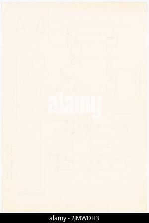 Michel Paul jun. (1922-1943), disegni costruttivi. Windows e Laden (1940): Dettagli di collegamento e raccordi, S.A. Inv.No. 42459 (foglio delle attività). Matita su cartone, 74,7 x 52,5 cm (compresi i bordi di scansione) Michel Paul jun. (1922-1943): Baukonstruktive Zeichnungen. Fenster und Laden Foto Stock