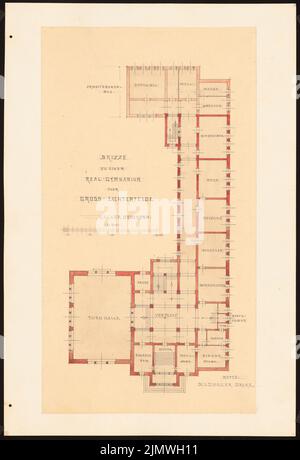 Guth Hermann (1851-1924), Gymnasium Lichterfelde (senza data): Non ancora registrato. Materiale/tecnologia N.N. registrato, 49,3 x 33,6 cm (compresi i bordi di scansione) Guth Hermann (1851-1924): Palestra Berlin-Lichterfelde Foto Stock