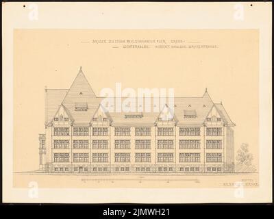 Guth Hermann (1851-1924), Gymnasium Lichterfelde (senza data): Non ancora registrato. Materiale/tecnologia N. Catturato, 36,8 x 49,1 cm (compresi i bordi di scansione) Guth Hermann (1851-1924): Palestra Berlin-Lichterfelde Foto Stock