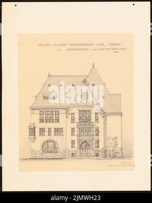 Guth Hermann (1851-1924), Gymnasium Lichterfelde (senza data): Non ancora registrato. Materiale/tecnologia N. Catturato, 38,4 x 30,2 cm (compresi i bordi di scansione) Guth Hermann (1851-1924): Palestra Berlin-Lichterfelde Foto Stock