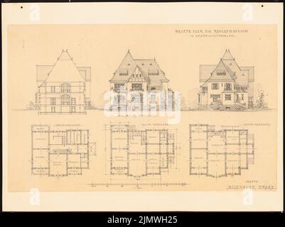 Guth Hermann (1851-1924), Gymnasium Lichterfelde (senza data): Non ancora registrato. Materiale/tecnologia N. Catturato, 36,8 x 49,1 cm (compresi i bordi di scansione) Guth Hermann (1851-1924): Palestra Berlin-Lichterfelde. Direktorenwohnhaus Foto Stock