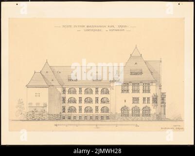 Guth Hermann (1851-1924), Gymnasium Lichterfelde (senza data): Non ancora registrato. Materiale/tecnologia N. Catturato, 36,7 x 49,1 cm (compresi i bordi di scansione) Guth Hermann (1851-1924): Palestra Berlin-Lichterfelde Foto Stock