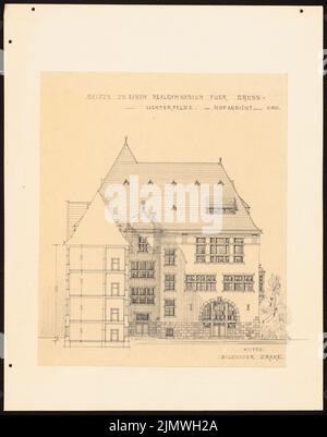 Guth Hermann (1851-1924), Gymnasium Lichterfelde (senza data): Non ancora registrato. Materiale/tecnologia N. Catturato, 38,6 x 30,4 cm (compresi i bordi di scansione) Guth Hermann (1851-1924): Palestra Berlin-Lichterfelde Foto Stock