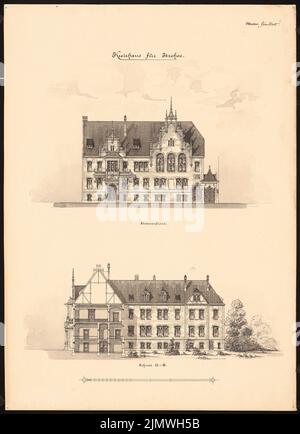 Guth Hermann (1851-1924), casa distrettuale Itzehoe (senza dat.): Non ancora registrata. Materiale/tecnologia N. Catturato, 51,9 x 37,6 cm (compresi i bordi di scansione) Guth Hermann (1851-1924): Kreishaus Itzehoe Foto Stock