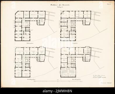 Guth Hermann (1851-1924), Rathaus Tarnowitz (senza dat.): Non ancora registrato. Materiale/tecnologia N. Catturato, 51,8 x 68 cm (compresi i bordi di scansione) Guth Hermann (1851-1924): Rathaus, Tarnowitz Foto Stock