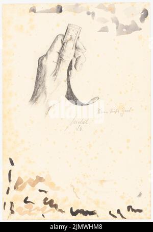 Michel Paul jun. (1922-1943), lato sinistro, supporto del orologio da polso (circa 1937): Motivo come N. fatt 42432: Vedere la mano sinistra [il disegnatore P. Michel], tenendo un orologio da polso tra il pollice e l'indice. Matita su carta, 41,2 x 28,5 cm (inclusi i bordi di scansione) Michel Paul jun. (1922-1943): Mano Linke, Armbanduhr haltend Foto Stock