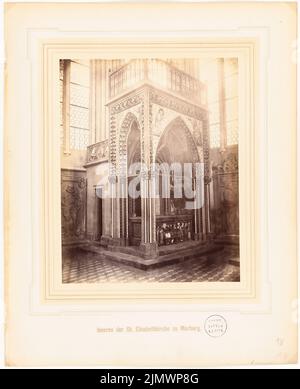 Nöhring Johannes (1834-1913), fotografie dei monumenti medievali della Germania (senza data): Vista. Foto su cartone, 55,3 x 45 cm (compresi i bordi di scansione) N. : Elisabethkirche, Marburg Foto Stock