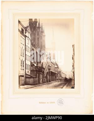 Nöhring Johannes (1834-1913), fotografie dei monumenti medievali della Germania (senza data): Vista. Foto su cartone, 55,3 x 45 cm (compresi i bordi di scansione) N. : Rathaus, Lübeck Foto Stock