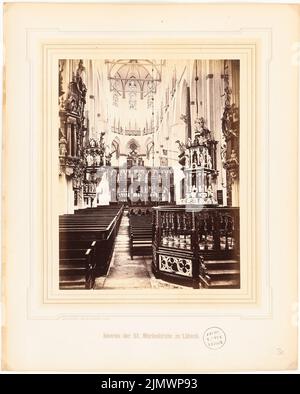 Nöhring Johannes (1834-1913), fotografie dei monumenti medievali della Germania (senza data): Vista. Foto su cartone, 55,4 x 44,5 cm (compresi i bordi di scansione) N. : Marienkirche, Lübeck Foto Stock