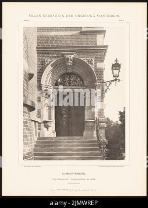 N.N., Villa (ca 1900): Nn (da: Hermann Rückwarth, nuove ville nella zona intorno a Berlino). Foto su cartone, 50 x 37,4 cm (compresi i bordi di scansione) Grisebach Hans (1848-1904): Villa Raussendorf, Berlino-Charlottenburg. (Aus: Hermann Rückwardt, Villen-Neubauten der Umgebung von Berlin) Foto Stock