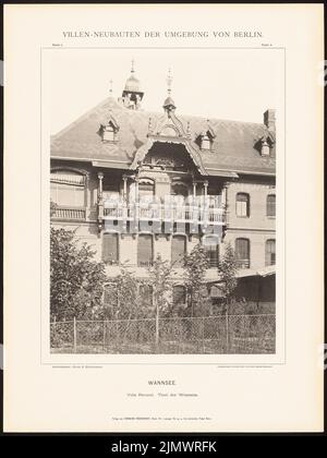 N.N., Villa (ca 1900): Nn (da: Hermann Rückwarth, nuove ville nella zona intorno a Berlino). Foto su cartone, 49,9 x 37,4 cm (compresi i bordi di scansione) Ende & Böckmann : Villa Ravené, Berlin-Wannsee. (Aus: Hermann Rückwardt, Villen-Neubauten der Umgebung von Berlin) Foto Stock