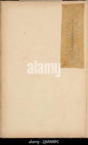 Gropius Martin (1824-1880), album di disegno 2 (ca 1870): studi di decorazione. Matita, inchiostro, montata in album, 48 x 30,3 cm (compresi i bordi di scansione) Gropius Martin (1824-1880): Skizzenalbum 2: Dekorationsstudien Foto Stock