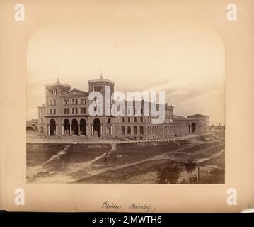 Orth August (1828-1901), stazione ferroviaria di Görlitz a Berlino (ca 1867): Vista. Foto su cartone, 43,2 x 51,7 cm (compresi i bordi di scansione) Agosto (1828-1901): Görlitzer Bahnhof, Berlino Foto Stock