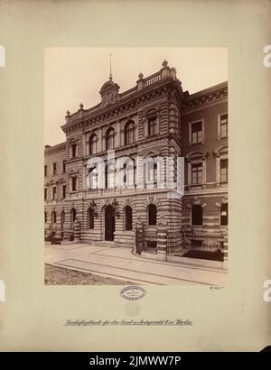 Herrmann Heinrich Ludwig Alexander (1821-1889), Tribunale distrettuale e Distrettuale II di Berlino (1882-1885): Vista dell'edificio. Foto su cartone, 55,4 x 42,6 cm (compresi i bordi di scansione) Herrmann Heinrich Ludwig Alexander (1821-1889): Land- und Amtsgericht II, Berlino Foto Stock