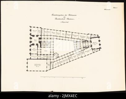 Hoffmann Ludwig (1852-1932), ampliamento del municipio di Potsdam (1920): Non ancora registrato. Materiale/tecnologia N.N. registrato, 50,1 x 68 cm (compresi i bordi di scansione) Hoffmann Ludwig (1852-1932): Erweiterung des Rathauses, Potsdam Foto Stock