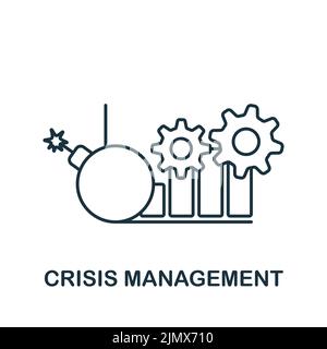 Icona Gestione crisi. Icona Simple Community monocromatica per modelli, web design e infografiche Illustrazione Vettoriale
