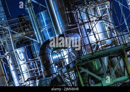 Vista notturna della fabbrica della zona industriale di Kawasaki Keihin Foto Stock
