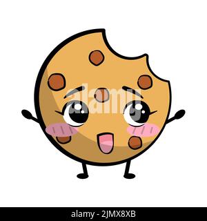 Dolce kawaii carino in stile cartone animato. Illustrazione vettoriale. Illustrazione Vettoriale