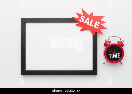 Copy cornice spazio con vendita etichetta orologio Foto Stock