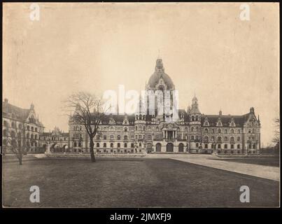 Eggert Hermann (1844-1920), municipio di Hannover (1913): Vista sul fronte nord. Foto su cartone, 64 x 85,8 cm (compresi i bordi di scansione) Eggert Hermann (1844-1920): Rathaus, Hannover Foto Stock