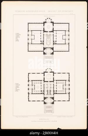 Menken Agosto (1858-1903), Kunsthalle. (Da: J.C. Raschdorff, architettura del Rinascimento, 1881.) (1881-1881): Grundriss EG, 1st piano. Leggera pressione sulla carta, 49 x 33 cm (inclusi i bordi di scansione) Foto Stock