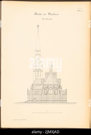 Architetto sconosciuto, chiesa a Virchow (ca 1893/1894): Ost view 1: 100. Litografia su carta, 68,9 x 48,9 cm (inclusi i bordi di scansione) Foto Stock