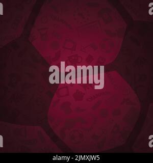 Sfondo di calcio con simboli e palla Illustrazione Vettoriale