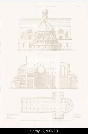 N.N., Chiesa abbaziale di Heisterbach. (Da: Altchristl. U. Roman. Edificio, ed. V. uscita carattere d.. Stud Berlino, 1875) (1875-1875): Vista, sezione, pianta. Stampa su carta, 52,2 x 35,9 cm (inclusi i bordi di scansione) Foto Stock