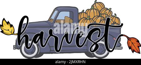 carrello di raccolta della zucca blue 1950s Illustrazione Vettoriale
