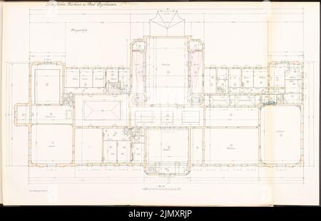 Architetto sconosciuto, Kurhaus a Bad Oeynhausen (ca 1908-1910): Pianta OG 1: 100. Litografia su carta, 65,4 x 101,6 cm (inclusi i bordi di scansione) Foto Stock