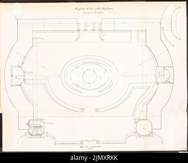 Architetto sconosciuto, Kurhaus a Bad Oeynhausen (ca 1908-1910): Grundriss ad es. Delle sale da concerto 1:100. Litografia colorata su carta, 90 x 111 cm (inclusi i bordi di scansione) Foto Stock