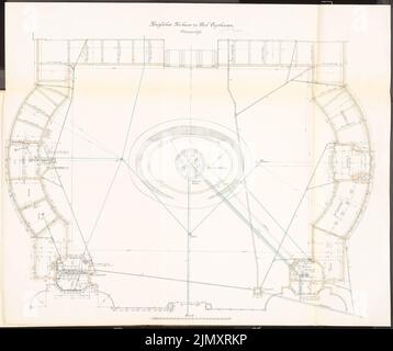 Architetto sconosciuto, Kurhaus a Bad Oeynhausen (ca 1908-1910): pianta con alimentazione idrica 1: 100. Litografia colorata su carta, 90,1 x 107,6 cm (inclusi i bordi di scansione) Foto Stock