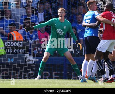 Peterborough, Regno Unito. 06th ago 2022. Lucas Bergstrom (PU) alla partita Peterborough United contro Morecambe, EFL League One, al Weston Homes Stadium, Peterborough, Cambridgeshire. Credit: Paul Marriott/Alamy Live News Foto Stock