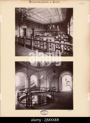 Endell Karl Friedrich (1843-1891), District Court, Krefeld: Vista interna aula e scala. Foto su cartone, 59,3 x 45,9 cm (compreso il bordo di scansione). Foto Stock